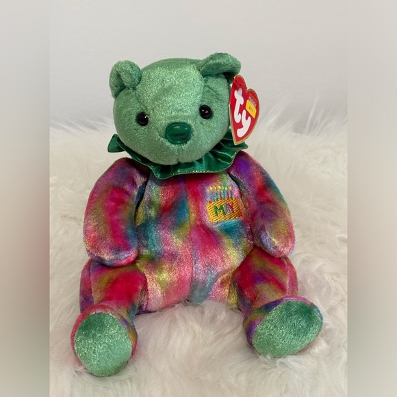 Ty Other - Ty May Emerald Multicolor Birthday Beanie with Green Accents